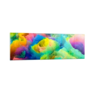 Schilderen op glas - Regenboog dons - 160x50 cm