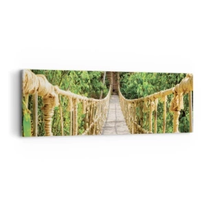 Schilderen op canvas - Opgeschort in het groen - 90x30 cm