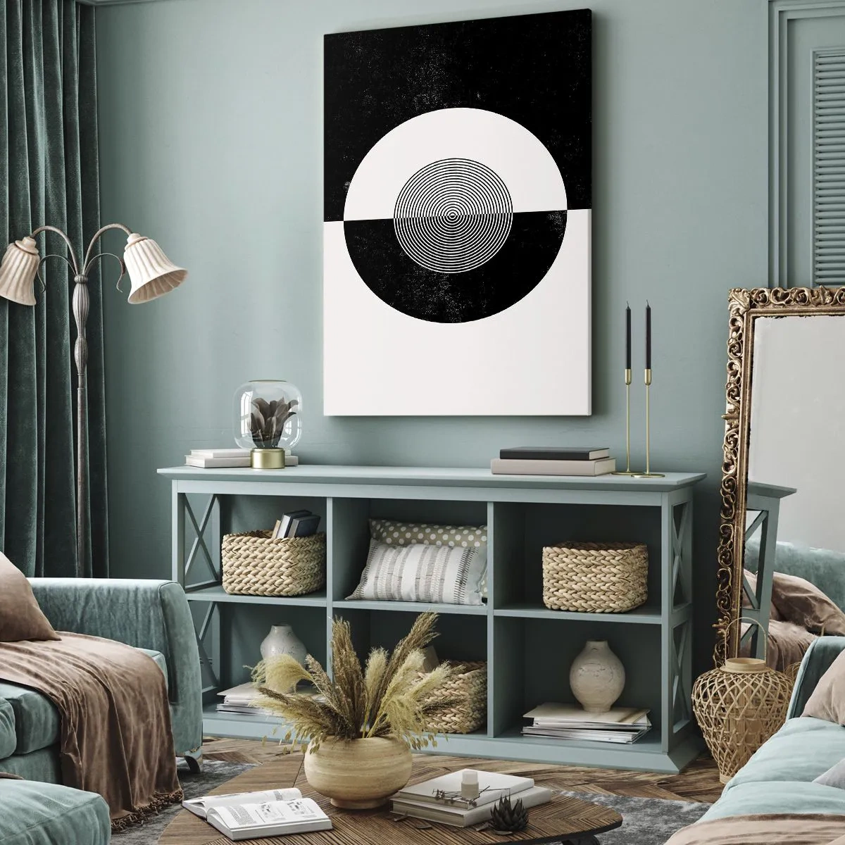 Schilderen op canvas - Harmonie in zwart-wit - 55x100 cm