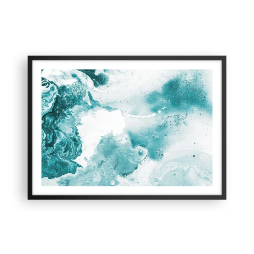 Poster in een zwarte lijst - Moerast van blauw - 70x50 cm