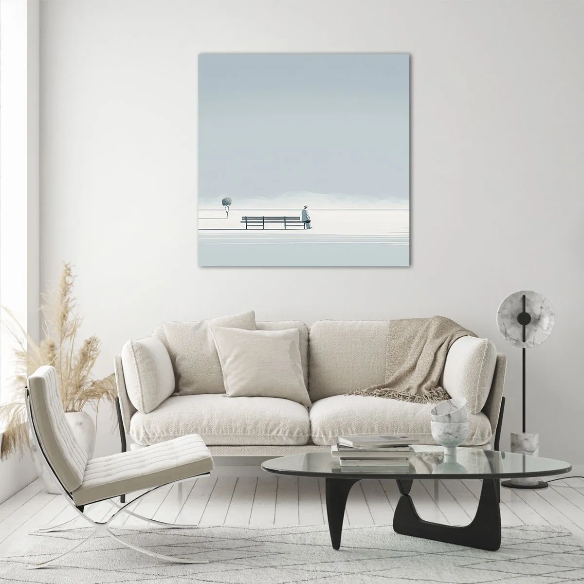 Schilderen op glas - Ja, ik wacht. - 50x50 cm