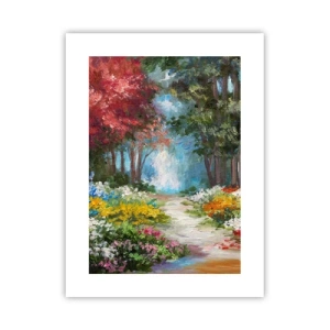 Poster - Bostuin, bloemenbos - 30x40 cm