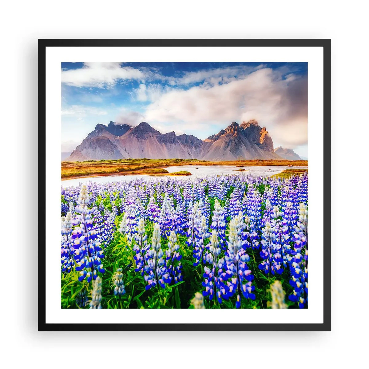 Poster in een zwarte lijst - Kracht en soberheid naast zachtheid - 60x60 cm