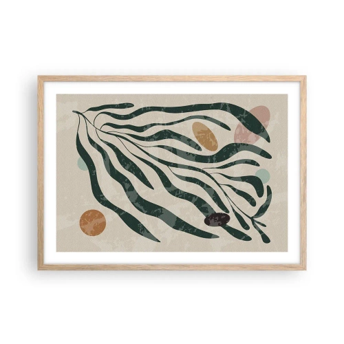 Een poster in een licht eiken lijst - Tussen het groen - 70x50 cm