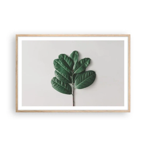 Een poster in een licht eiken lijst - Een tekening van de pure natuur - 91x61 cm