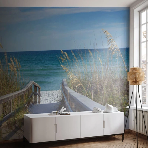 Fotobehang Premium Sand - In de zon, in de wind - Landschap, Zee Duin, Zee - 350x256 cm