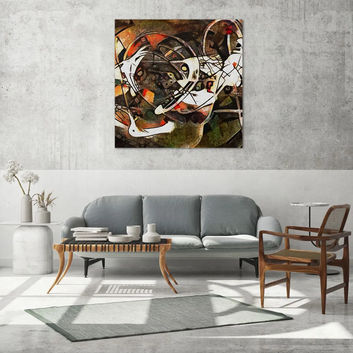 Schilderen op glas - Hoor je het verkeer? - 50x50 cm