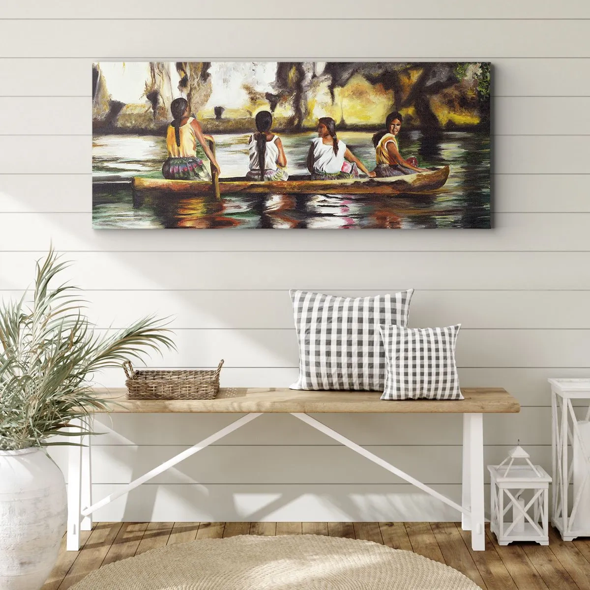 Schilderen op canvas - In een Polynesisch paradijs - 120x50 cm