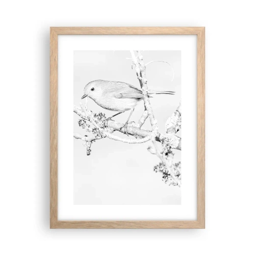 Een poster in een licht eiken lijst - Winterochtend - 30x40 cm