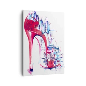 Schilderen op canvas - Een elegante vrouw uit de grote stad - 50x70 cm