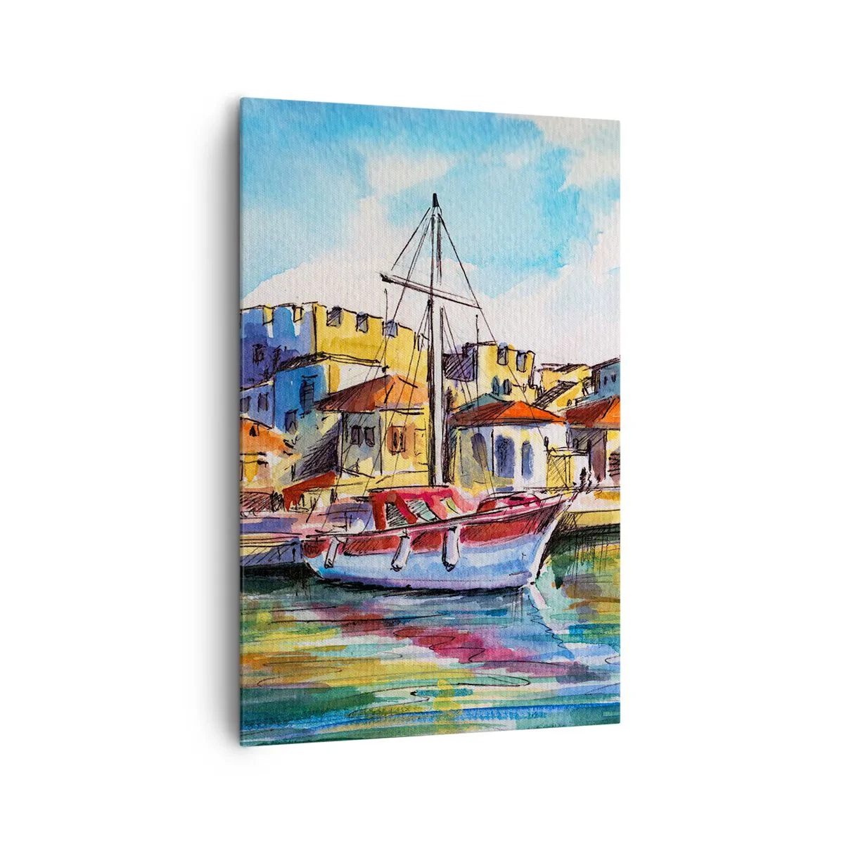 Schilderen op canvas - Regenboogmiddag - 80x120 cm