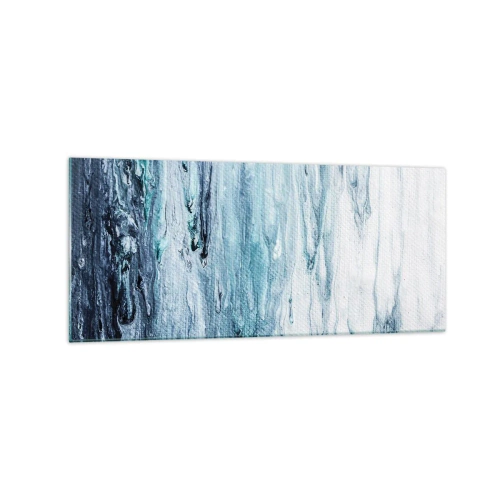 Schilderen op glas - Blauwe ijspegels - 120x50 cm