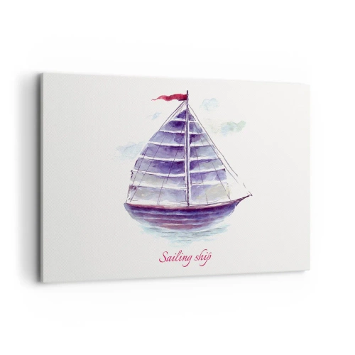 Schilderen op canvas - Volle zeilen en rustig water - 100x70 cm