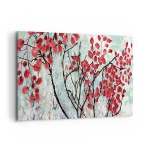 Schilderen op canvas - Boom in scharlaken - 100x70 cm