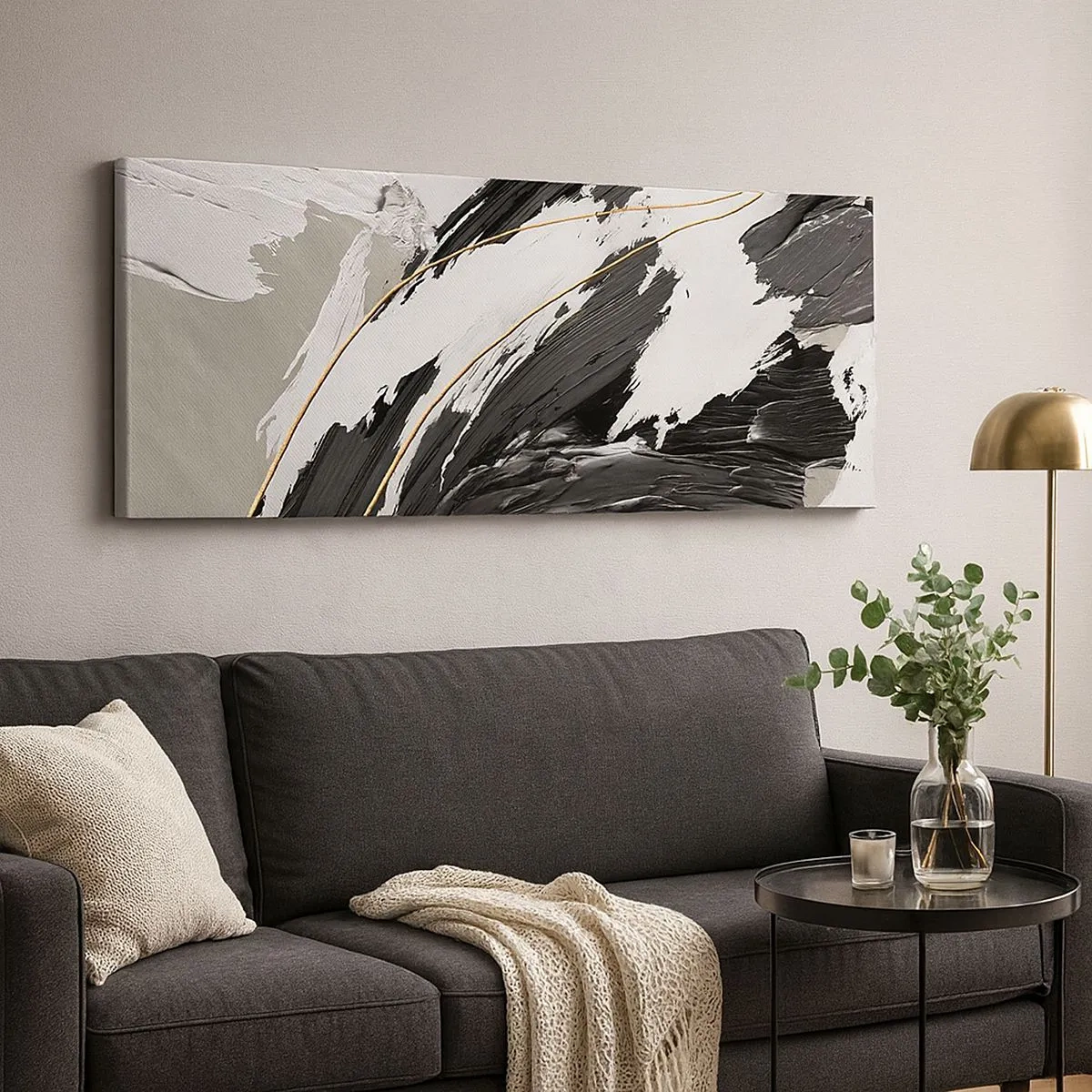 Schilderen op canvas - Abstractie op grote schaal - 100x40 cm