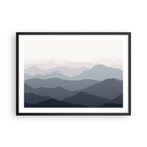 Poster in een zwarte lijst - Golven van de bergen - 70x50 cm