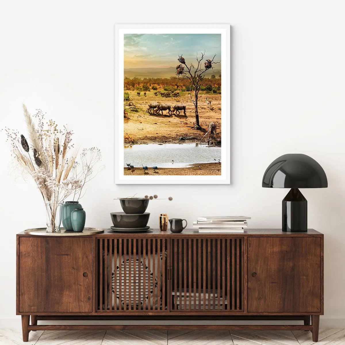 Poster in een witte lijst - "Er stroomde een rivier uit Eden …" - 30x40 cm