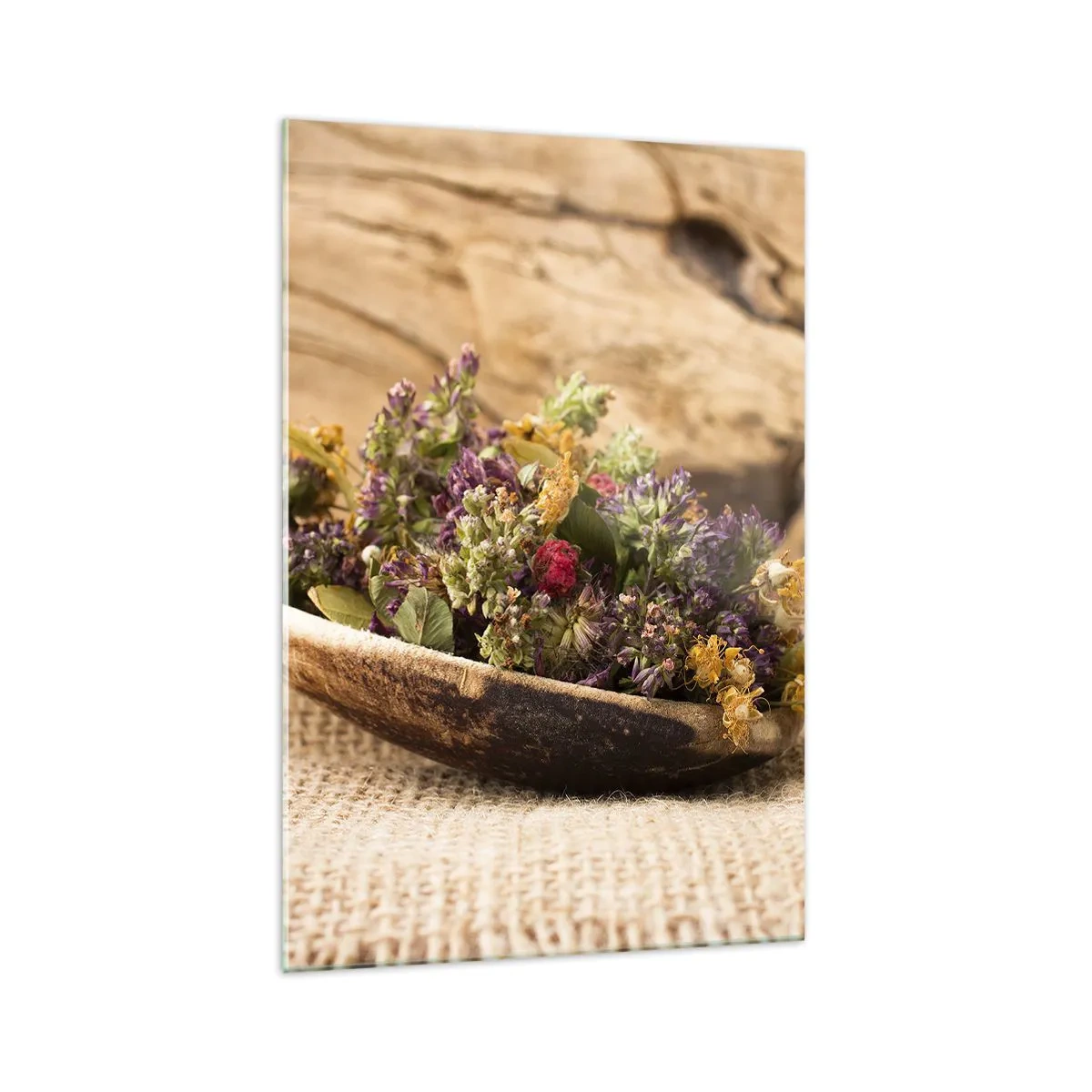 Schilderen op glas - Kleurrijke bloemen en geurige kriuden - 70x100 cm