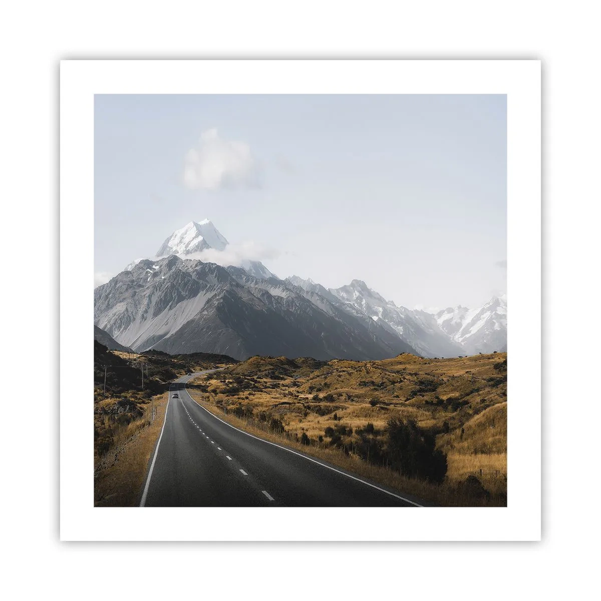 Poster - De weg naar het hart van de bergen - 50x50 cm