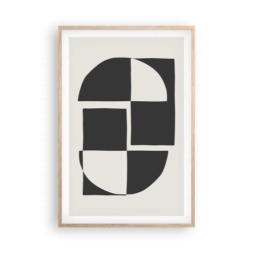 Een poster in een licht eiken lijst - Antithese - synthese - 61x91 cm