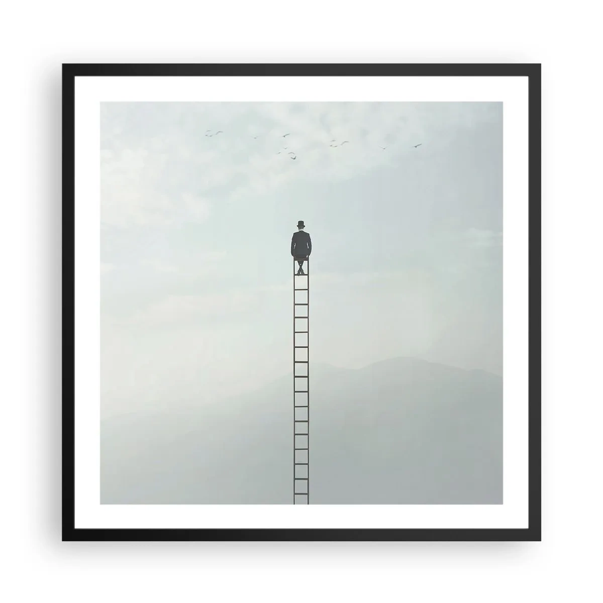 Poster in een zwarte lijst - Stap verder op! - 60x60 cm