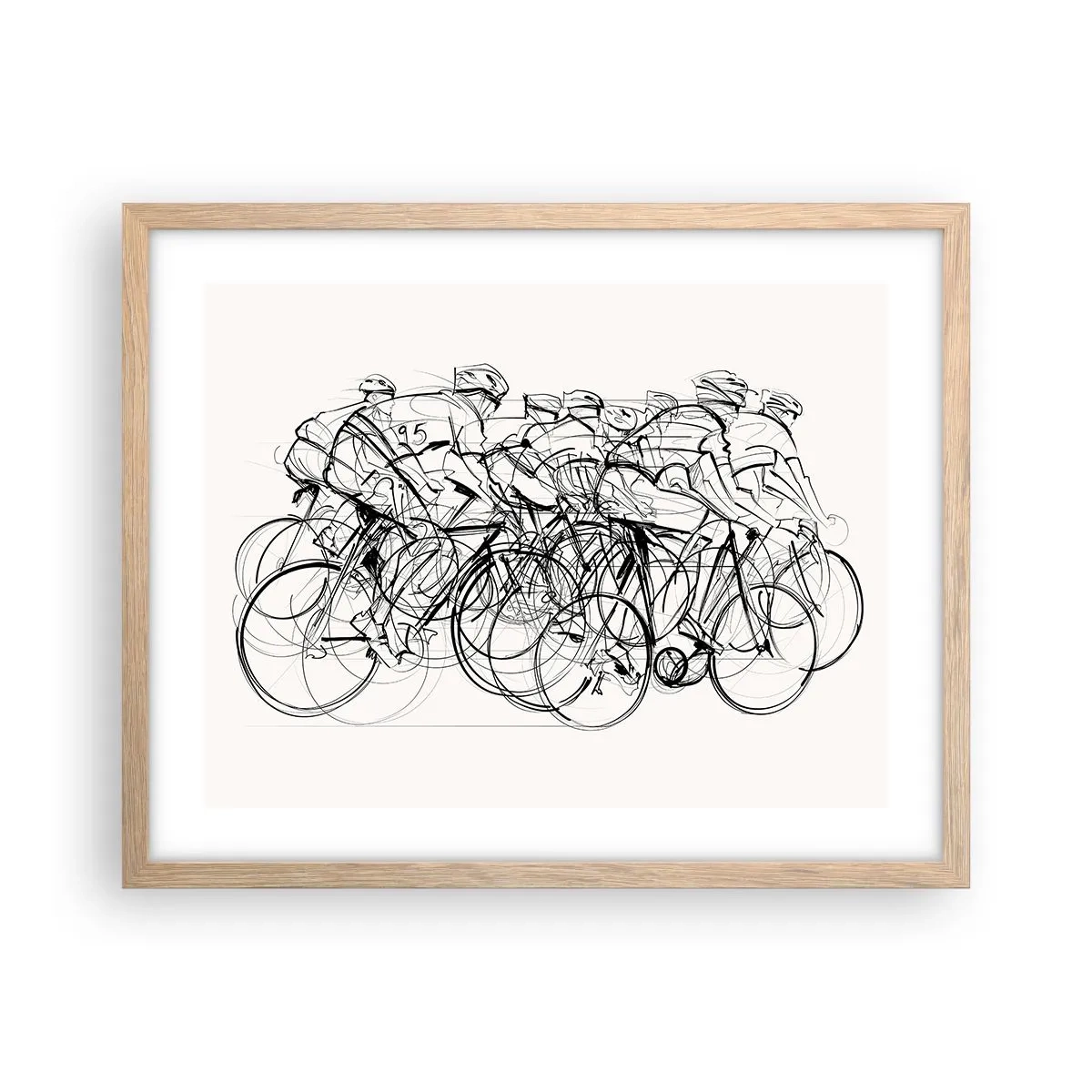 Een poster in een licht eiken lijst - Samen als team - 50x40 cm