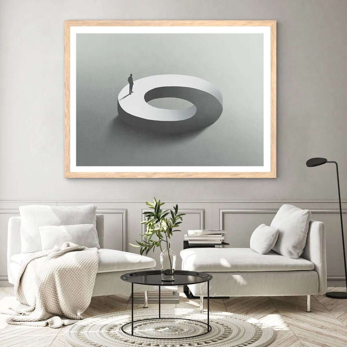 Een poster in een licht eiken lijst - En wees hier slim - 40x30 cm