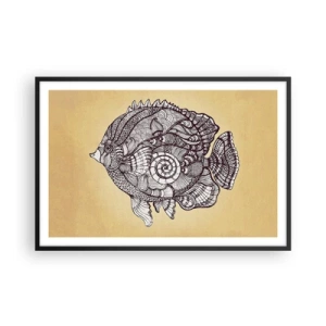 Poster in een zwarte lijst - Uit een oceaan van ornamenten - 91x61 cm