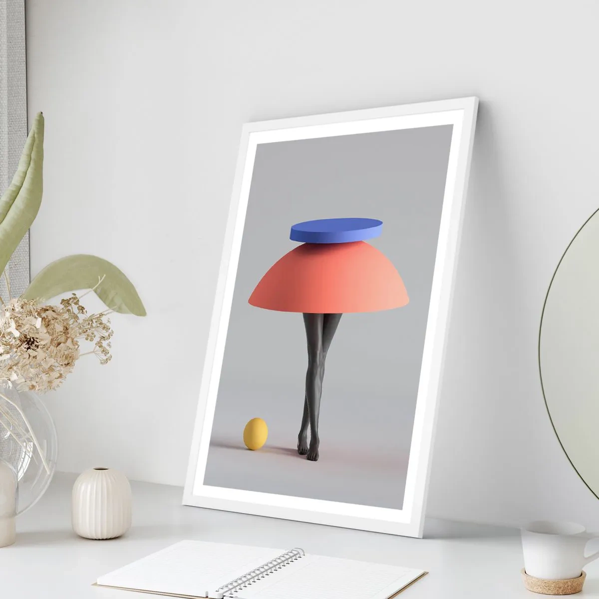 Poster in een witte lijst - Surrealistische compositie - 50x70 cm