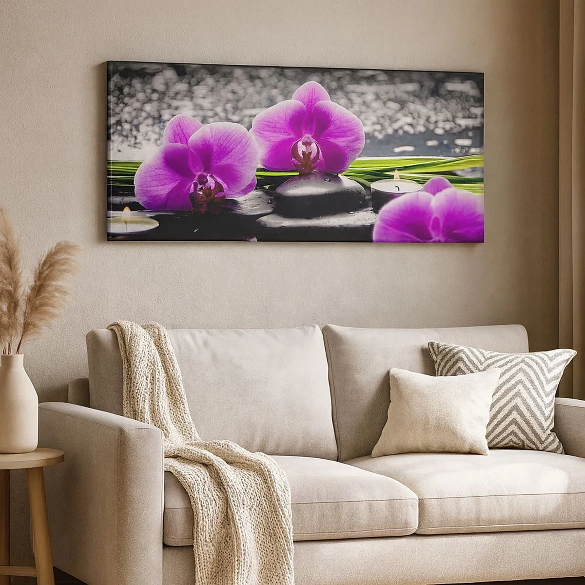 Schilderen op canvas - Verdrinken in rust en stilte  - 100x40 cm