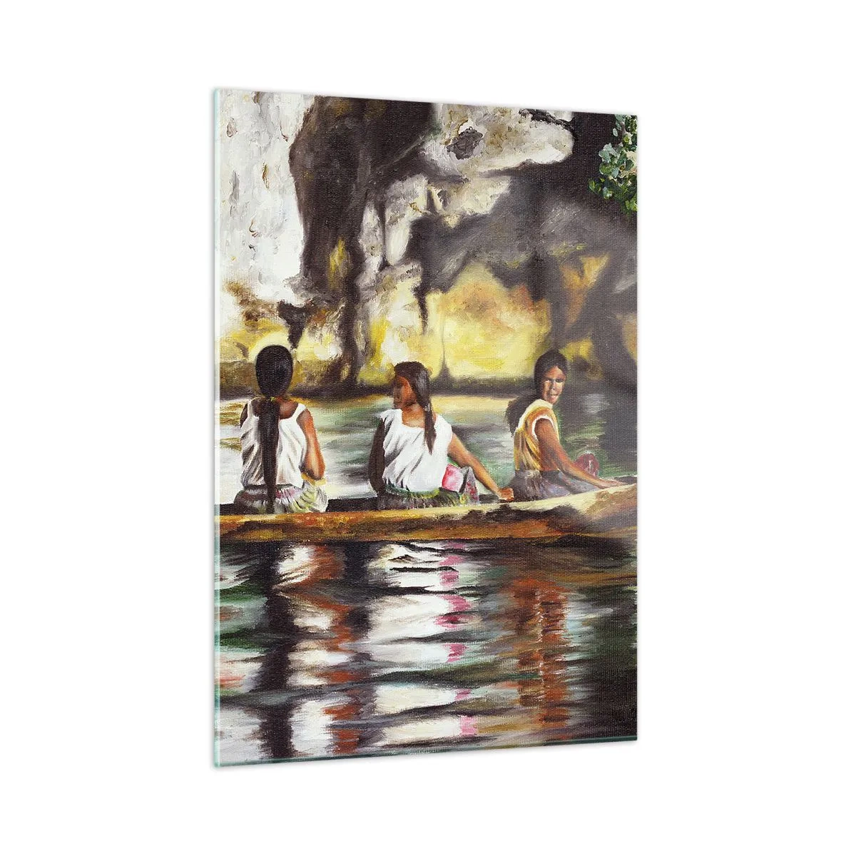 Schilderen op glas - In een Polynesisch paradijs - 50x70 cm