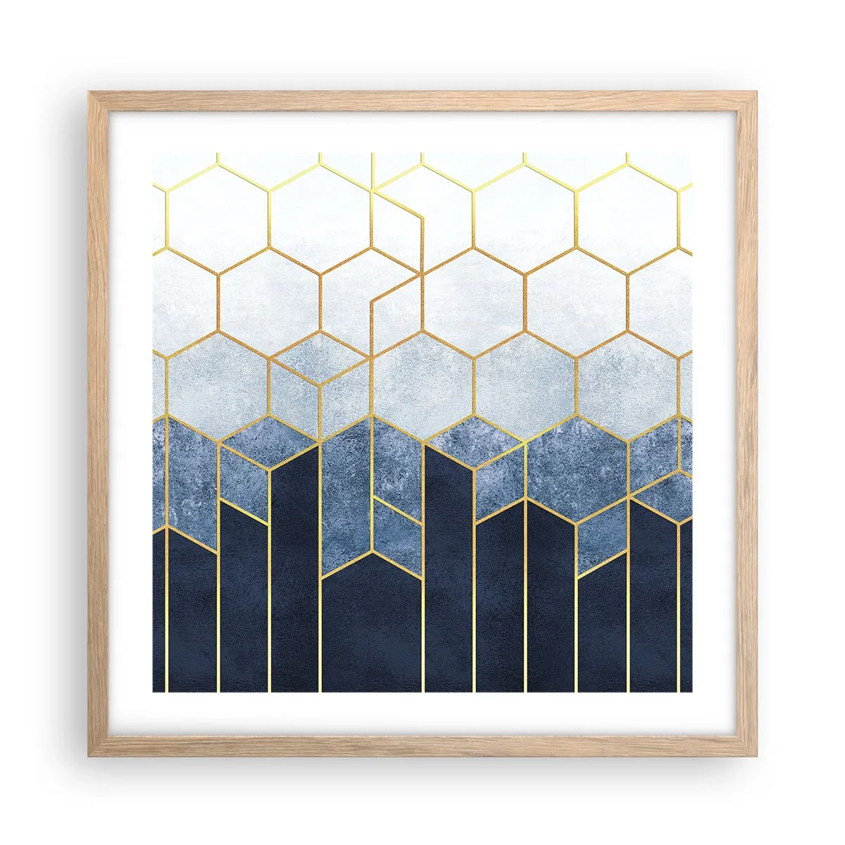 Een poster in een licht eiken lijst - Compositie in een gesyncopeerd ritme - 50x50 cm