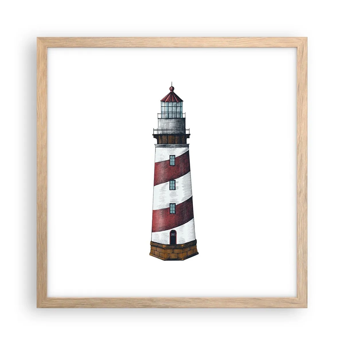 Een poster in een licht eiken lijst - Altijd op zijn hoede - 40x40 cm