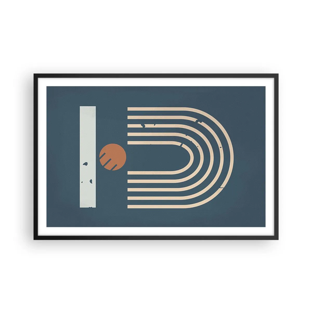 Poster in een zwarte lijst - Geometrie op de granaatappel - 91x61 cm