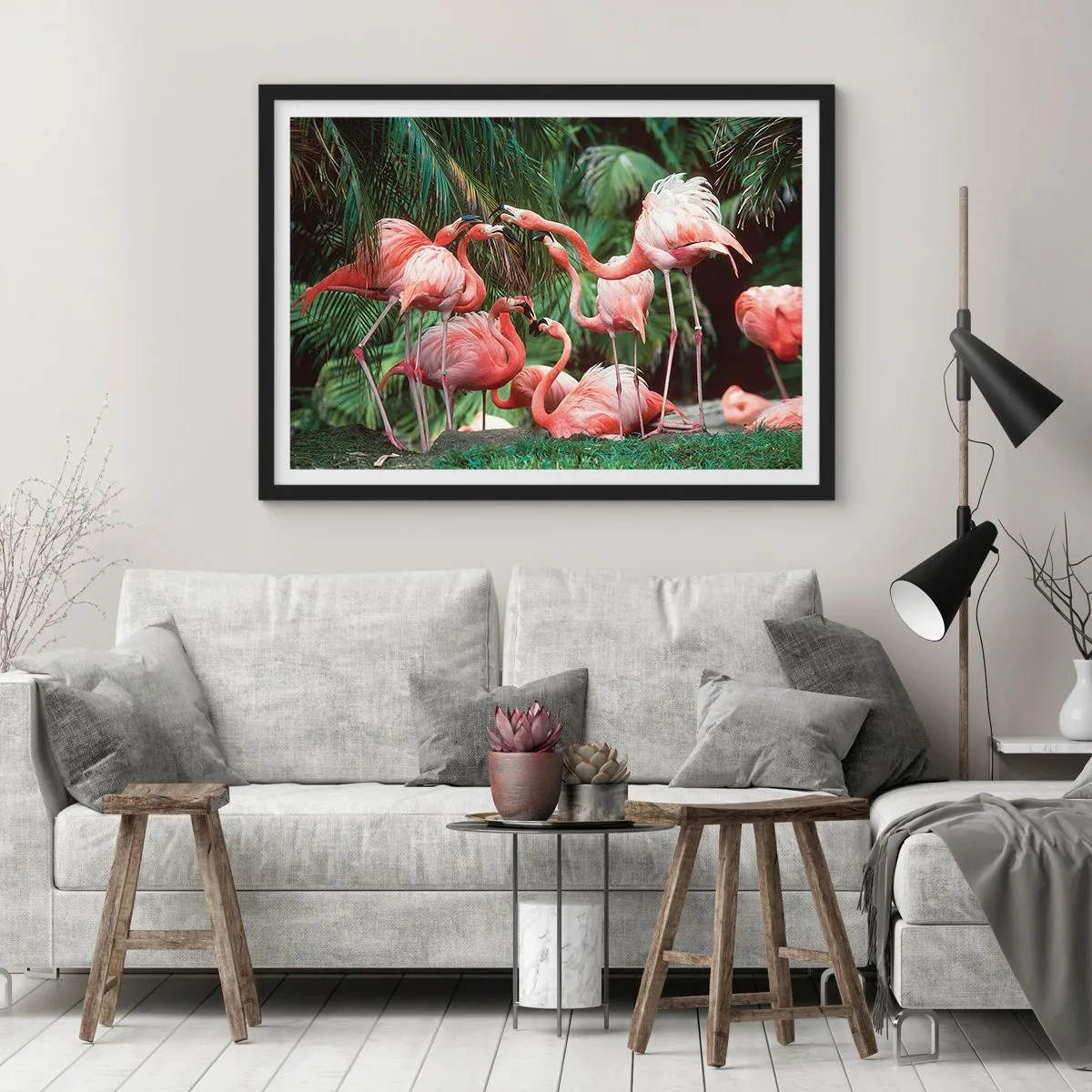 Poster in een zwarte lijst - Middag roddels - 70x50 cm