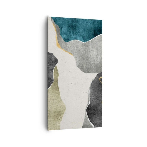 Schilderen op canvas - Mozaïekcompositie met gouddraad - 65x120 cm