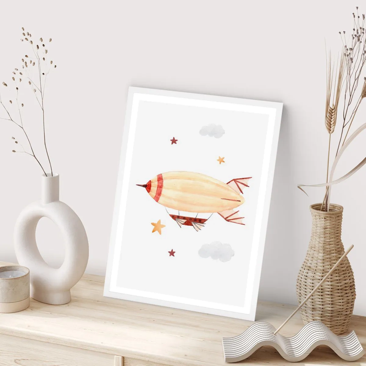 Poster in een witte lijst - Luchtschip - 40x50 cm