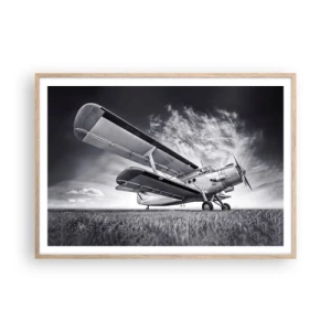 Een poster in een licht eiken lijst - De gevleugelde zwerver - 100x70 cm