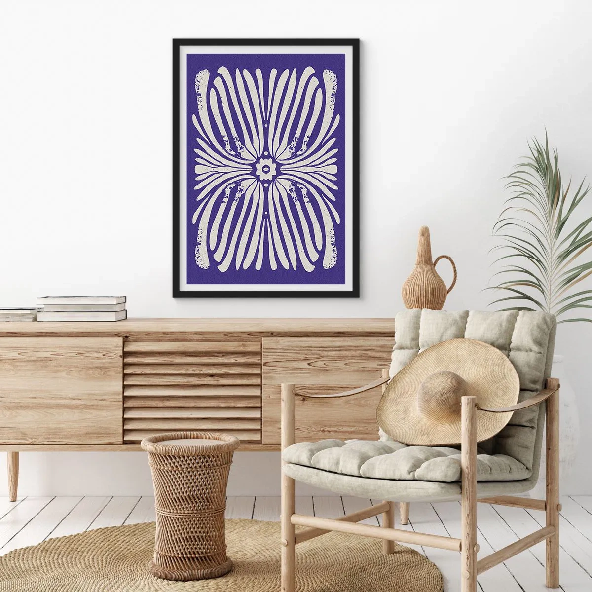 Poster in een zwarte lijst - Etnische inspiraties - 40x50 cm