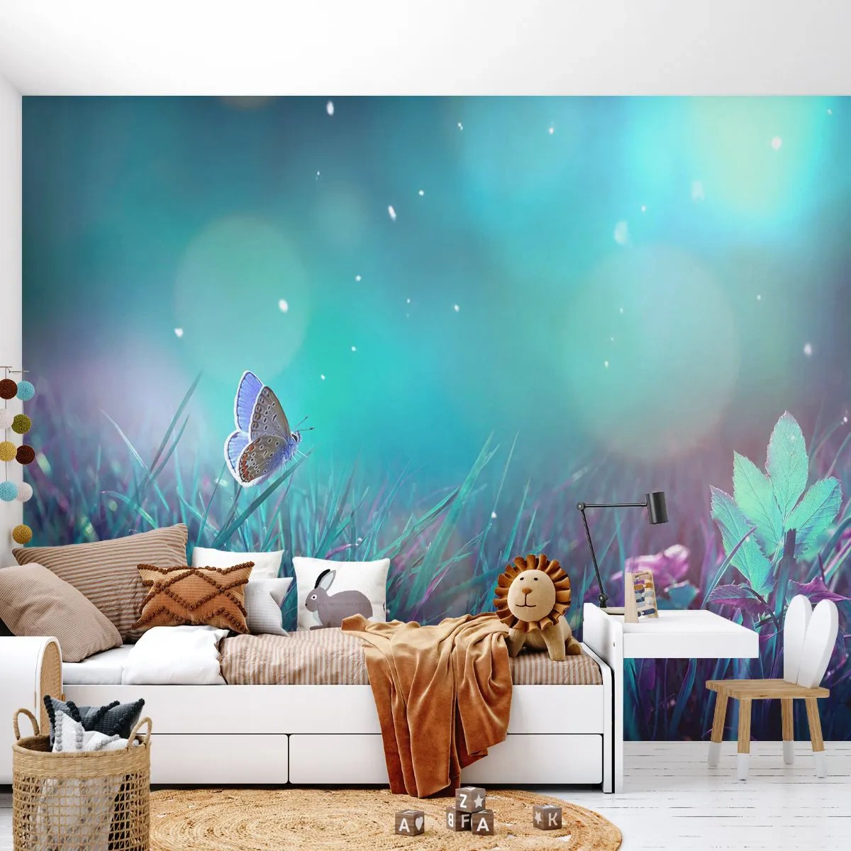 Zelfklevend Fotobehang Deluxe Sticker - Het geheime leven van de weide - Vlinder, Wei, Deel - 250x175 cm