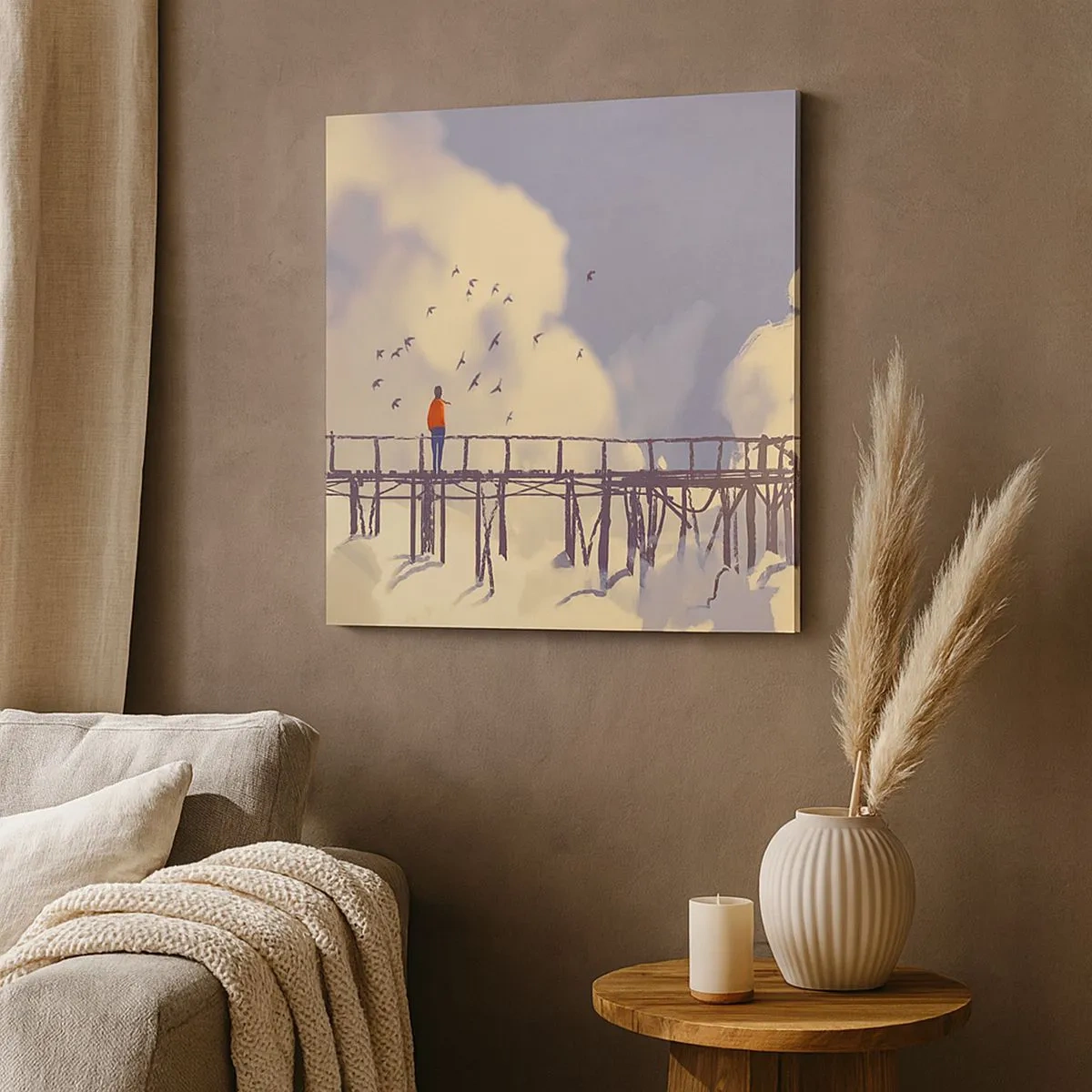 Schilderen op canvas - Blauw verlangen - 30x30 cm