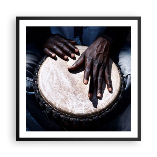 Poster in een zwarte lijst - Leef in je eigen ritme - 60x60 cm