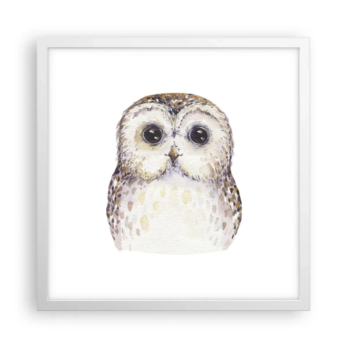 Poster in een witte lijst - Kijk in mijn ogen - 40x40 cm