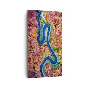 Schilderen op canvas - Een kronkelende weg door het bos - 45x80 cm