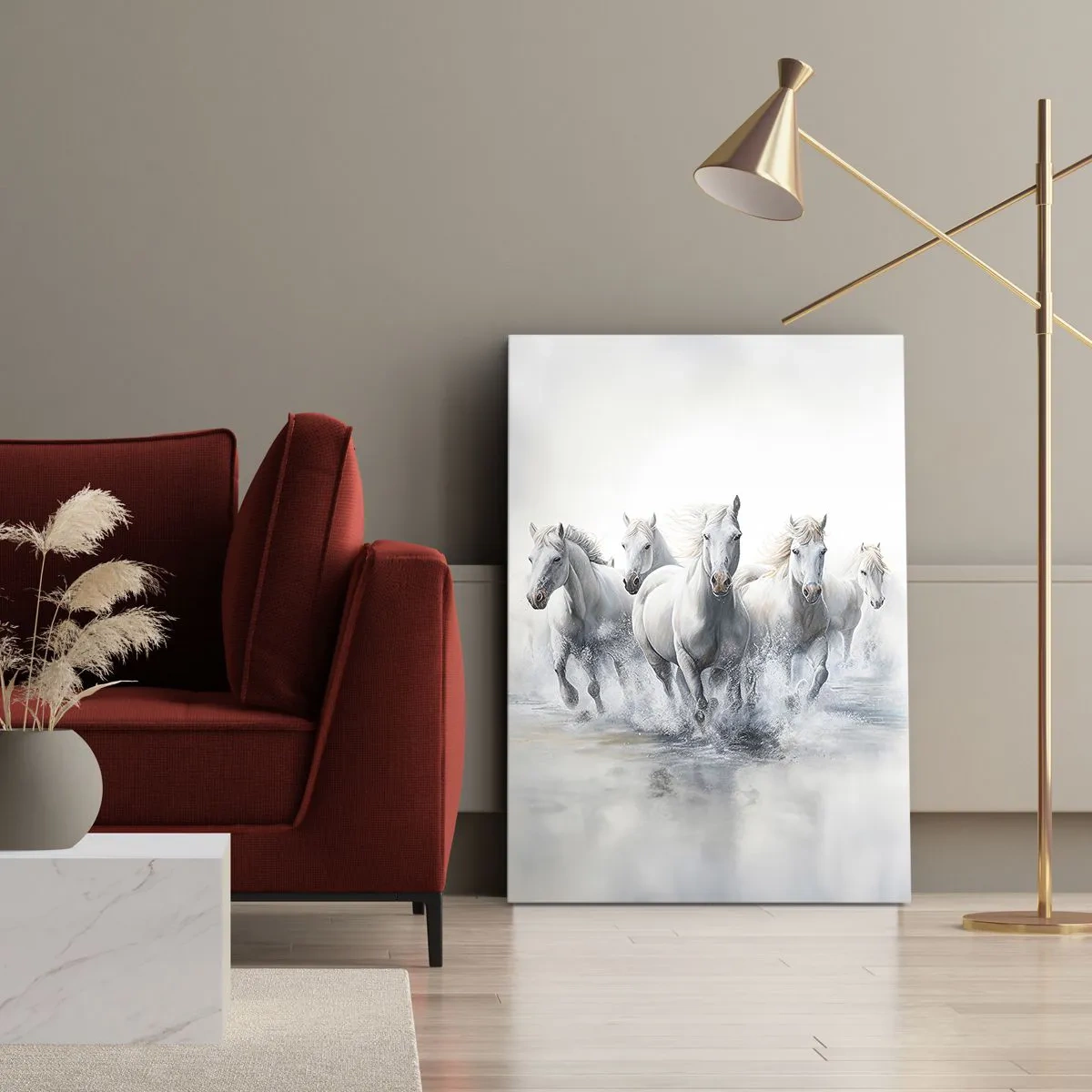 Schilderen op canvas - Witte magie - 55x100 cm