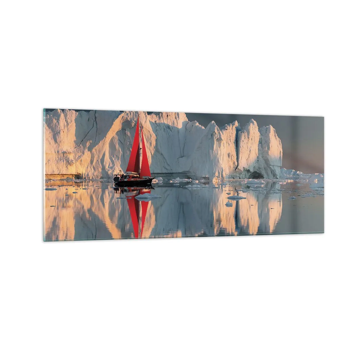 Schilderen op glas - Aan de rand van de wereld - 100x40 cm