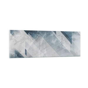 Schilderen op glas - Ruimtelijke compositie - grijze beweging - 90x30 cm