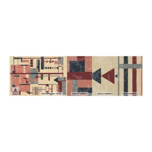 Fotobehang Monster Premium Sand - Een combinatie van verticalen en horizontalen - Abstractie, Deel, Modern patroon - 100x30 cm