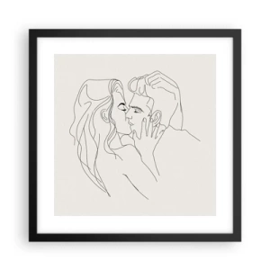 Poster in een zwarte lijst - Verstrikt in gevoel - 40x40 cm