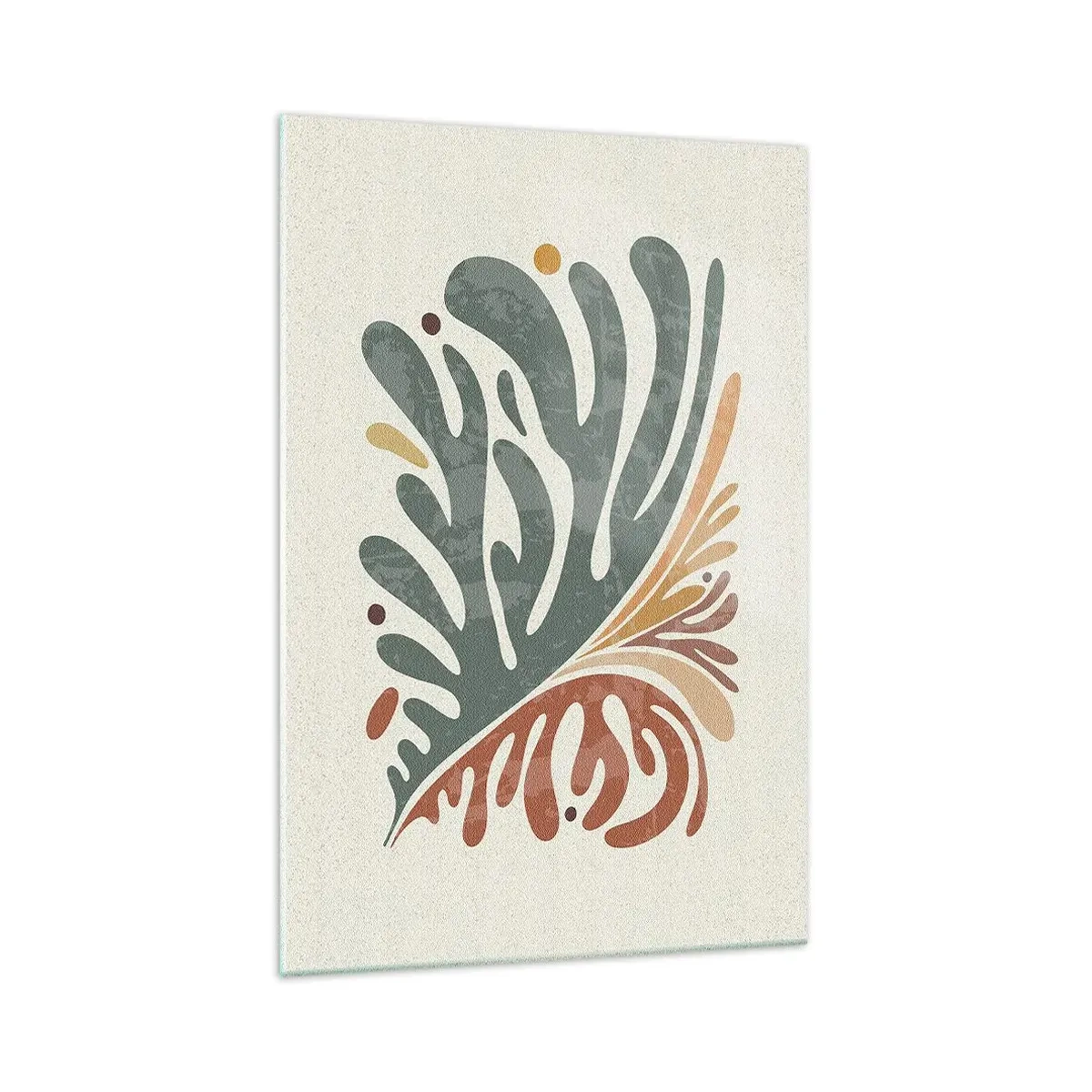 Schilderen op glas - Veelkleurig blad - 70x100 cm